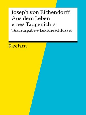 cover image of Textausgabe + Lektüreschlüssel. Joseph von Eichendorff